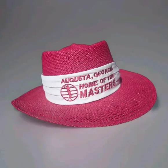 Vtg Masters Augusta GA Straw Hat  Made In USA One Size PGA Golf Vintage Masters Tournament Straw Hat Size L/XL Golf Augusta  main image 4